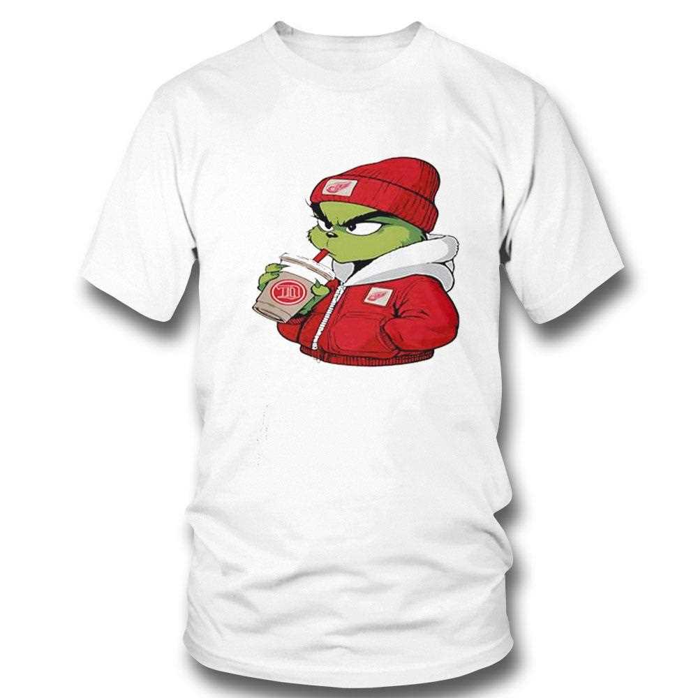 Detroit Red Wings Grinch Drink Milk Tea Shirt