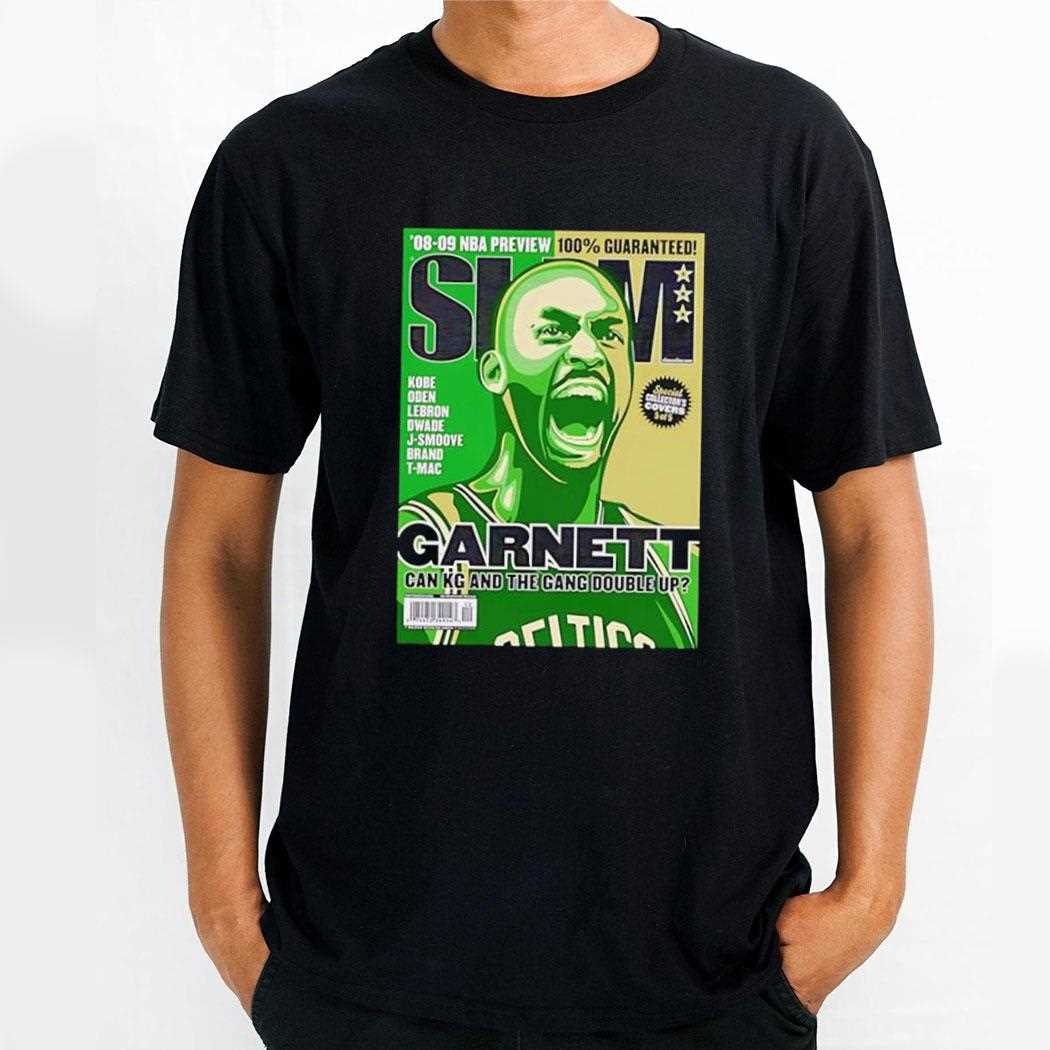 Kevin Garnett Boston Celtics Slam Cover Nba Basketball Tee
