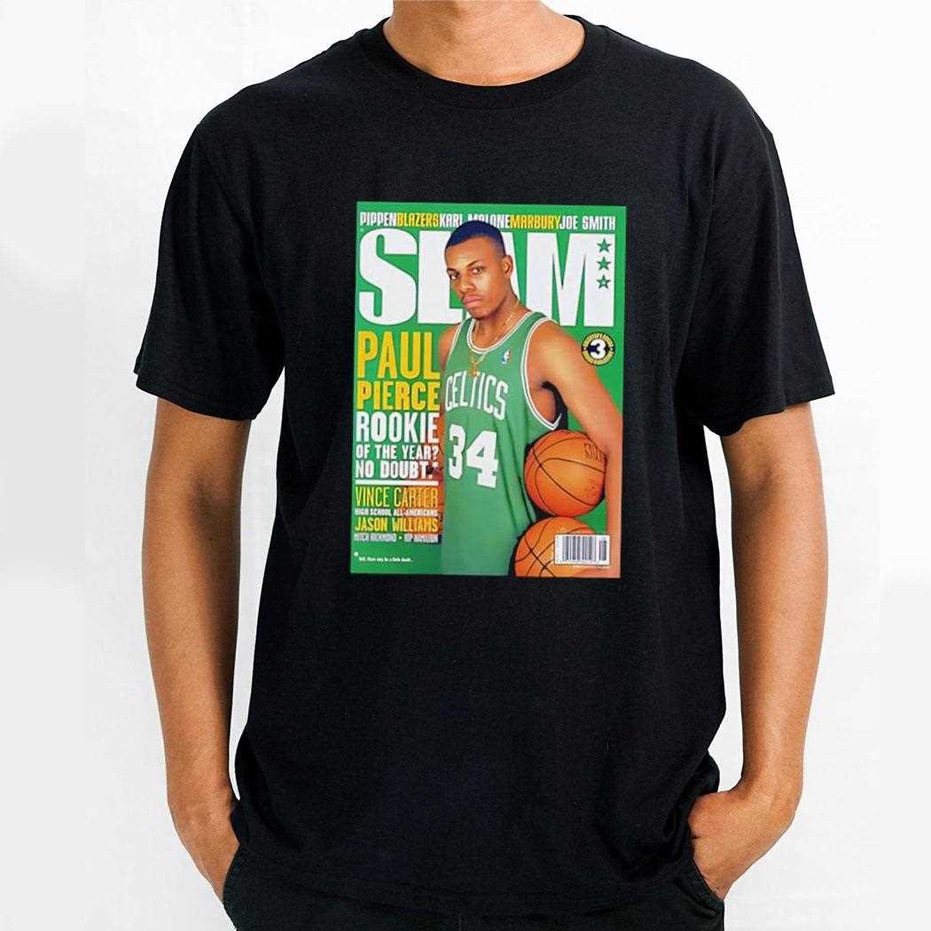Paul Pierce Celtics Rookie Slam Cover Nba Basketball Tee