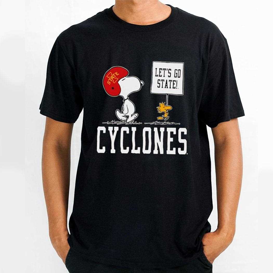 Snoopy X Iowa State Football Lets Go State Cyclones Tee Snoopy X Iowa State Football Lets Go State Cyclones Tee