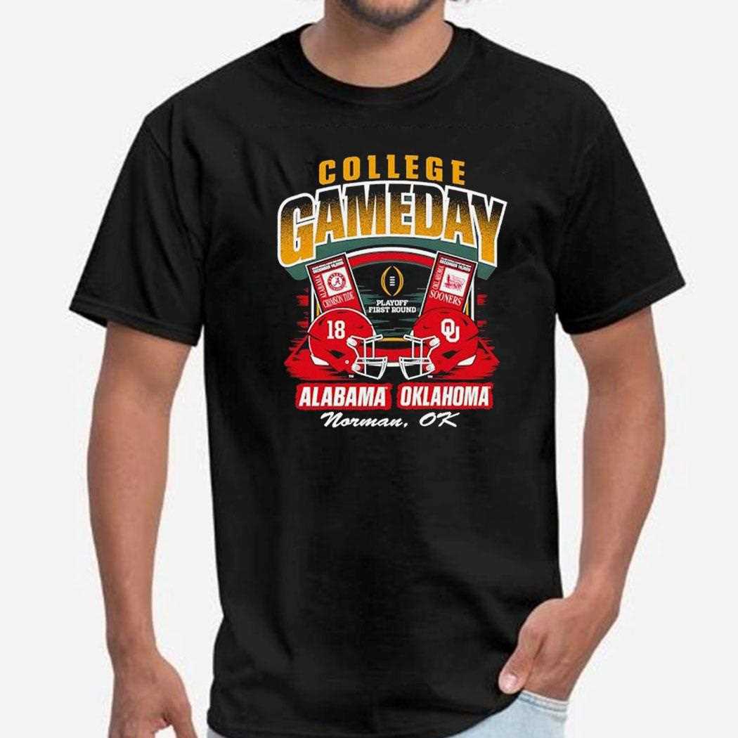 College Gameday 2025-2026 Cfp Alabama Crimson Tide Vs Oklahoma Sooners 1st Round Tee