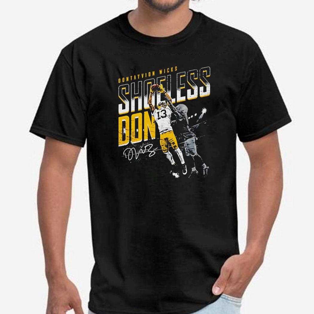 Dontayvion Wicks Green Bay Shoeless Catch Shirt
