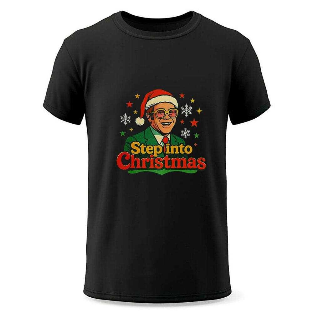 Elton John Step Into Christmas Cartoon Tee Elton John Step Into Christmas Cartoon Tee