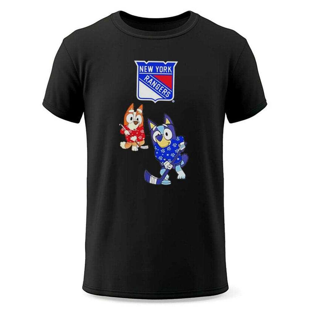 New York Rangers Bluey Christmas Night 2025 Gameday Tee New York Rangers Bluey Christmas Night 2025 Gameday Tee