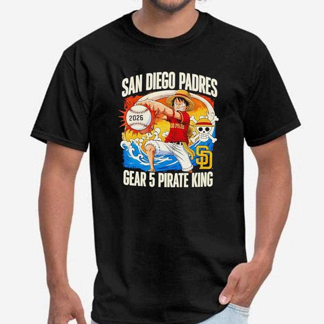 San Diego Padres One Piece 2026 Luffy Gear 5 Pirate King Tee