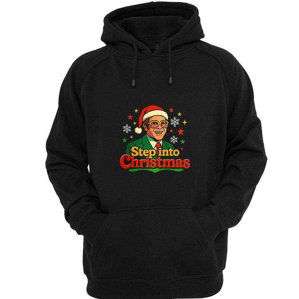 Elton John Step Into Christmas Cartoon Tee Elton John Step Into Christmas Cartoon Tee