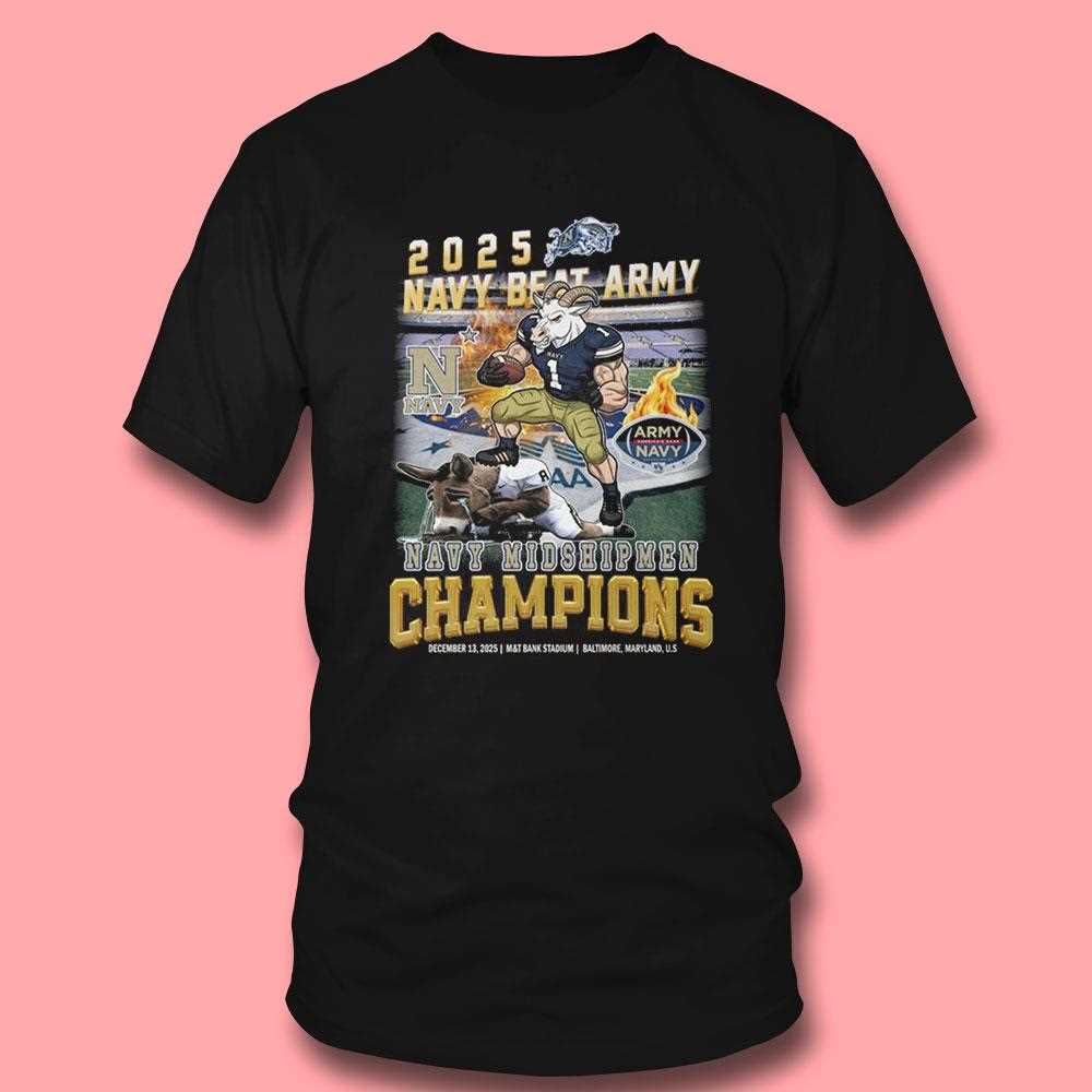 2025 Navy Beat Army Champions Navy Midshipmen Tee