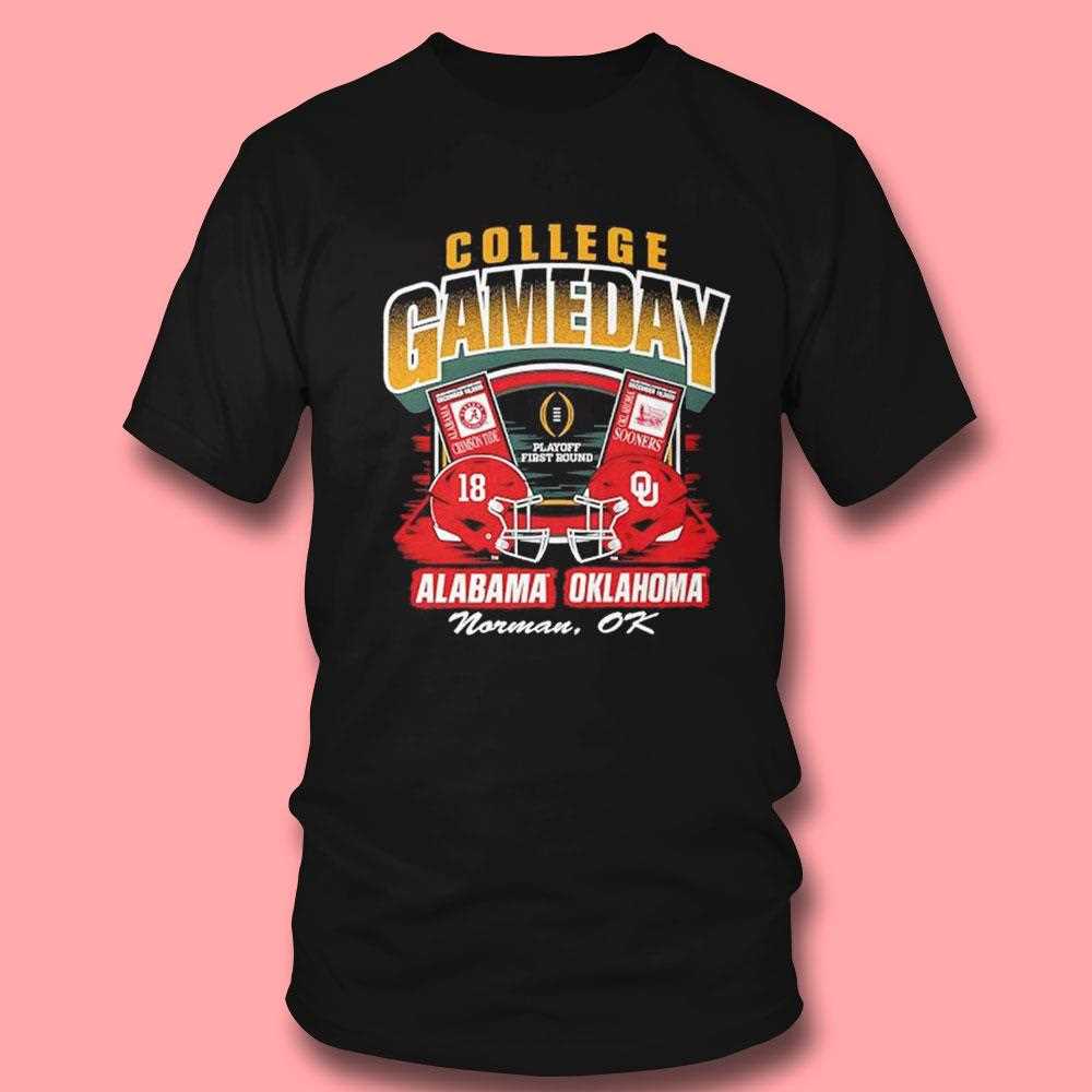 College Gameday 2025-2026 Cfp Alabama Crimson Tide Vs Oklahoma Sooners 1st Round Tee