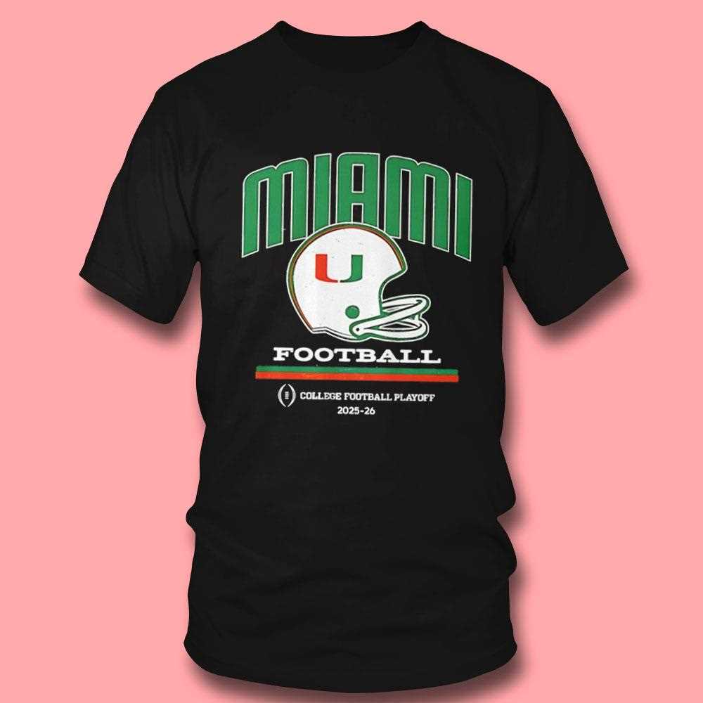 Miami Hurricanes Helmet College Footballl Playoff 2025-26 Tee Miami Hurricanes Helmet College Footballl Playoff 2025-26 Tee