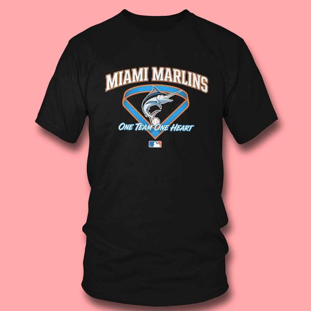 Miami Marlins One Team One Heart Mlb Tee Miami Marlins One Team One Heart Mlb Tee