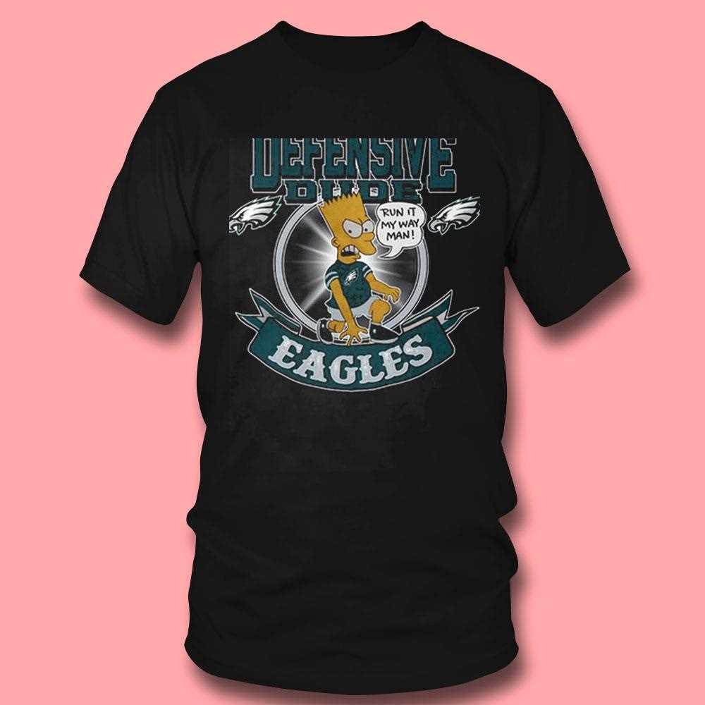 Nfl Philadelphia Eagles Bart Simpson Defensive Dude Tee Nfl Philadelphia Eagles Bart Simpson Defensive Dude Tee