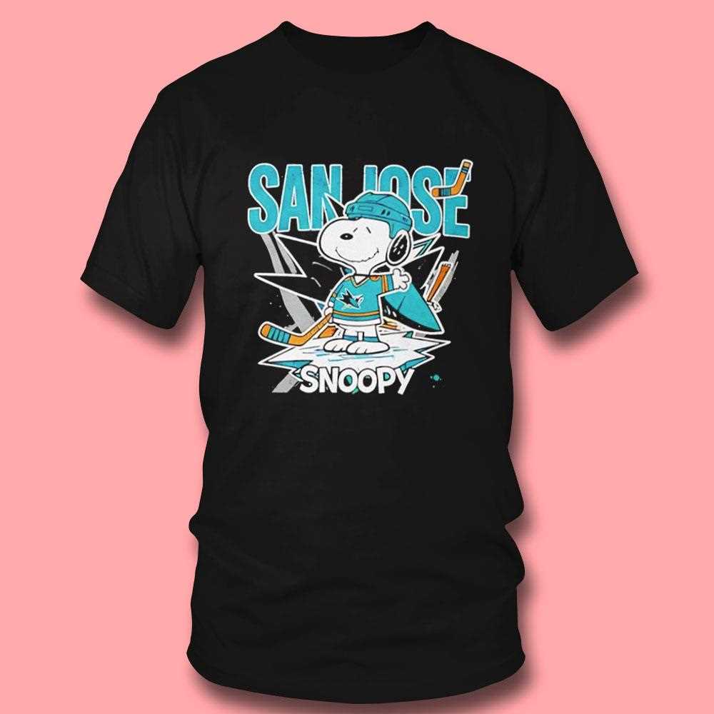 San Jose Sharks Snoopy Peanuts 2026 Tee San Jose Sharks Snoopy Peanuts 2026 Tee