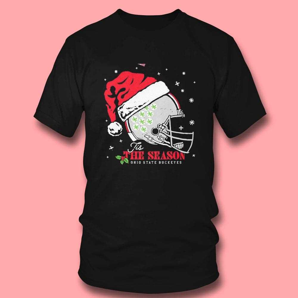 Tis The Season Ohio State Buckeyes Christmas Helmet Tee