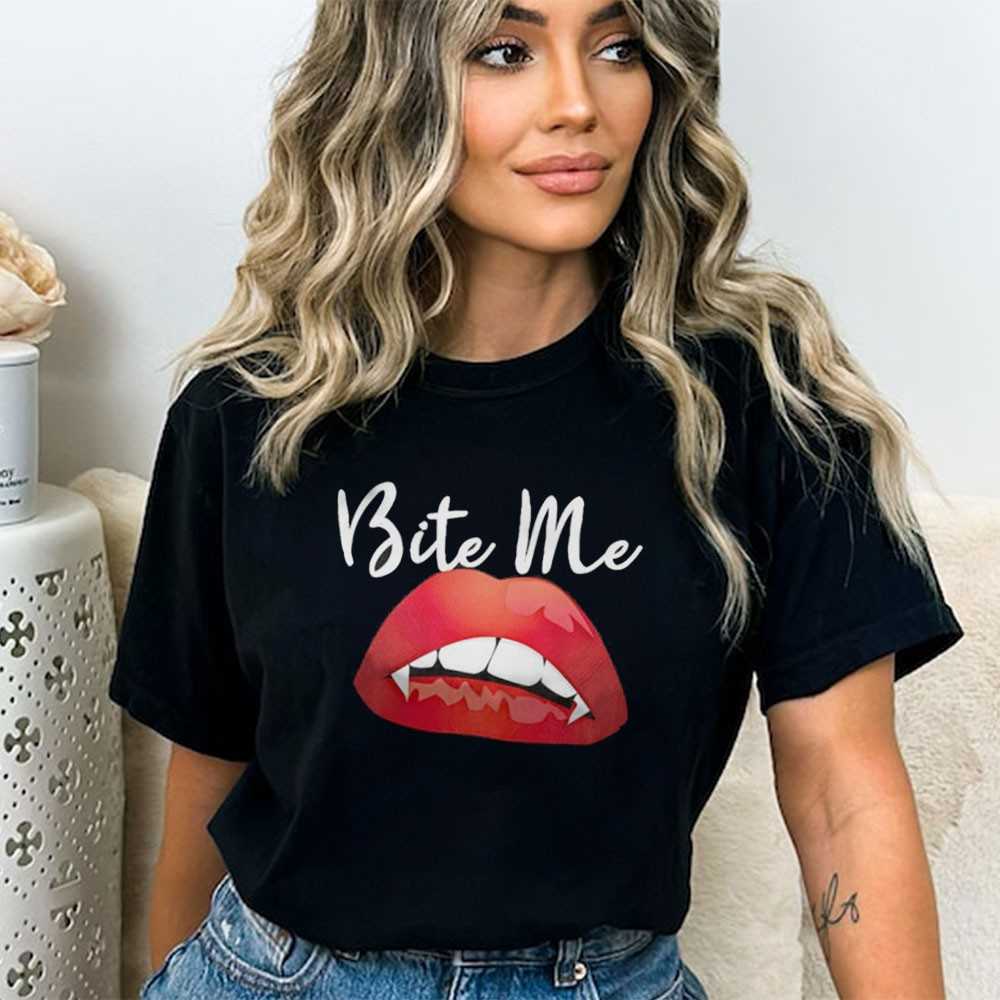 Vintage Bite Me Vampire Fangs Lips Tee Vintage Bite Me Vampire Fangs Lips Tee