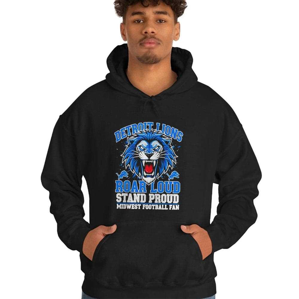 Detroit Lions Roar Loud Stand Proud Midwest Football Fan Tee Detroit Lions Roar Loud Stand Proud Midwest Football Fan Tee