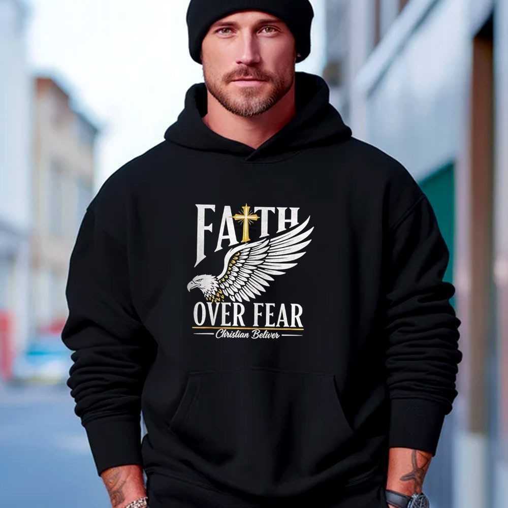 Faith Over Fear Christian Believer Inspirational Graphic Tee Faith Over Fear Christian Believer Inspirational Graphic Tee