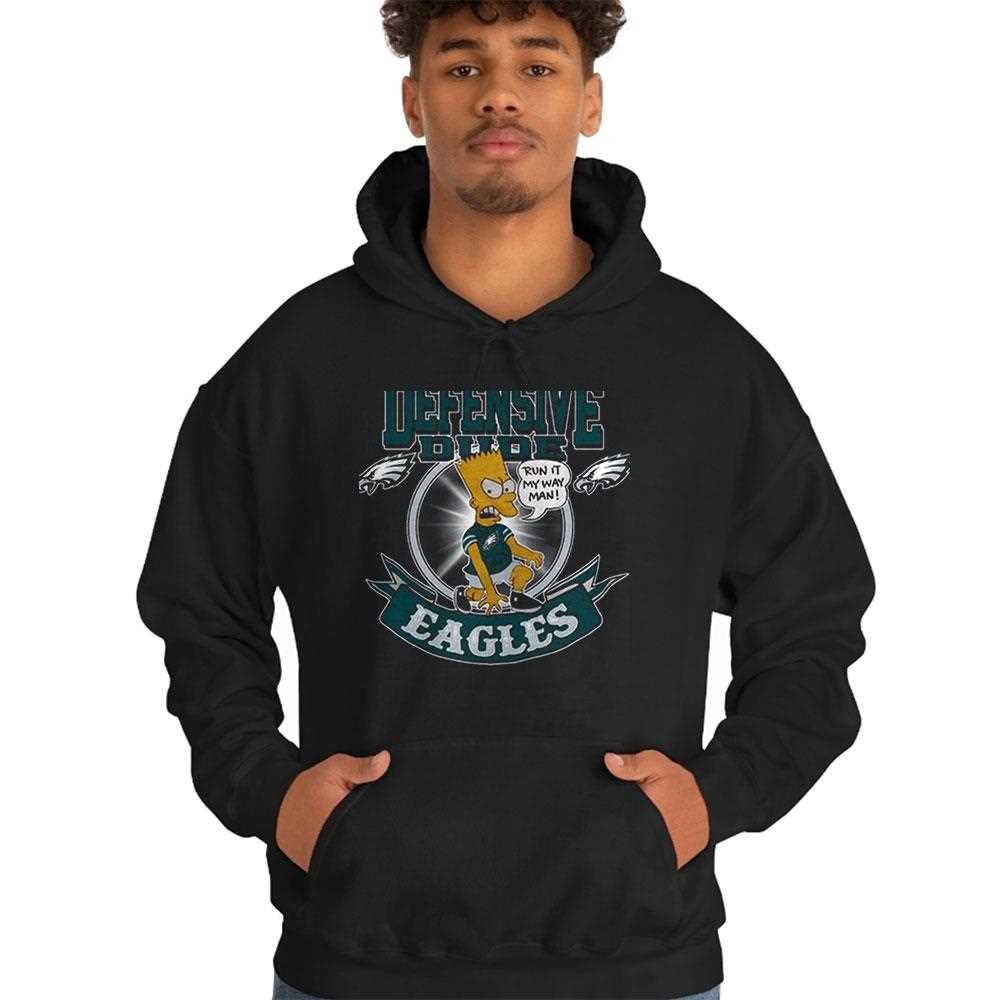 Nfl Philadelphia Eagles Bart Simpson Defensive Dude Tee Nfl Philadelphia Eagles Bart Simpson Defensive Dude Tee
