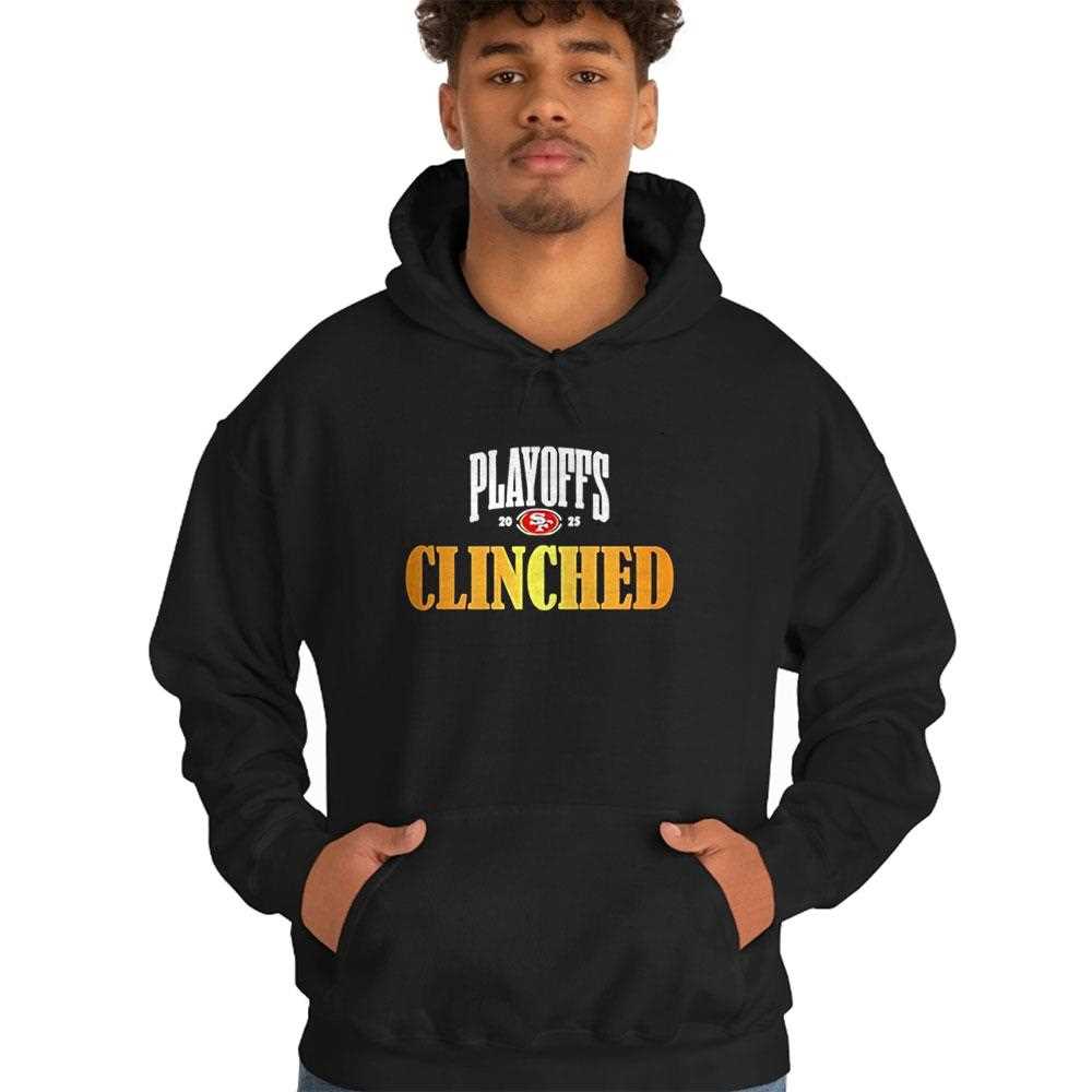 San Francisco 49ers 2025 Playoffs Clinched Tee San Francisco 49ers 2025 Playoffs Clinched Tee