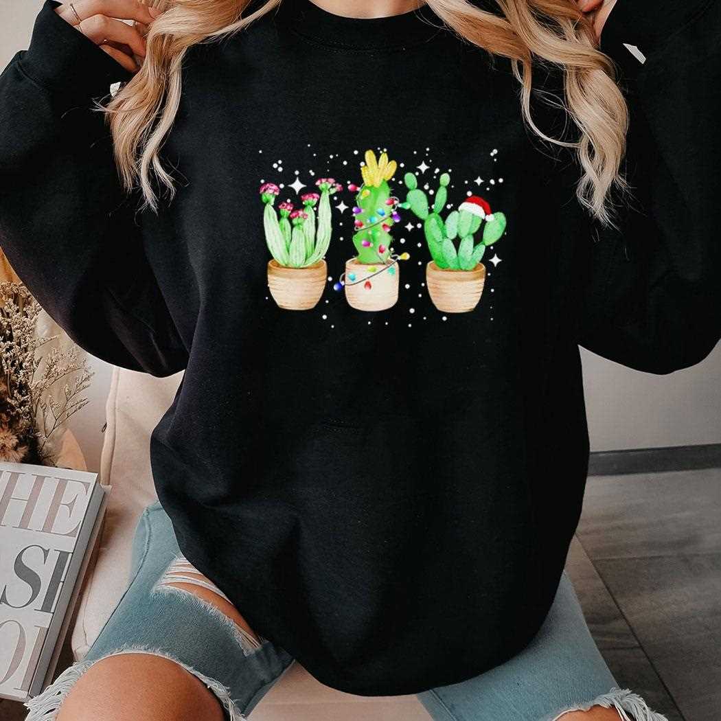 Cactus Christmas Tree Lights Ugly Pajama Ornament Decor Shirt Cactus Christmas Tree Lights Ugly Pajama Ornament Decor Shirt