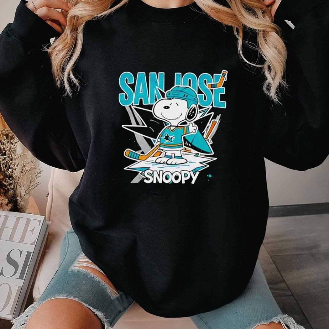San Jose Sharks Snoopy Peanuts 2026 Tee San Jose Sharks Snoopy Peanuts 2026 Tee