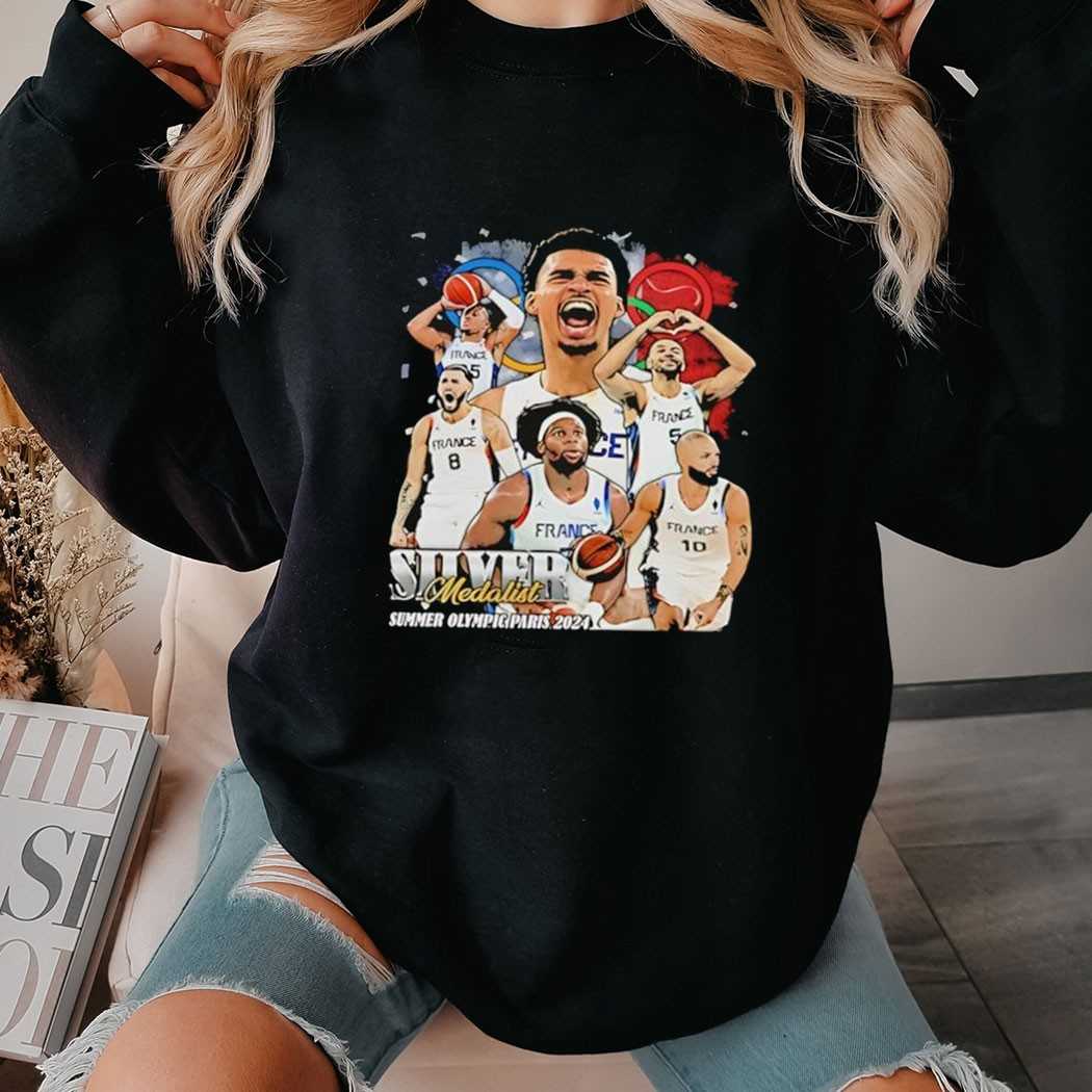 Victor Wembanyama Silver Medalist Summer Olympic Paris 2024 Tee