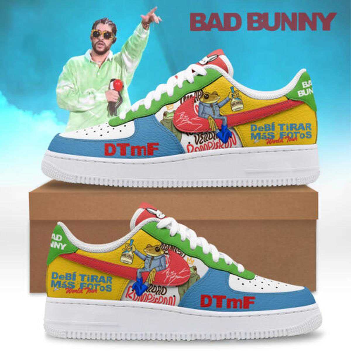 Bad Bunny Puerto Rican Ladykiller 2025 Custom Name Air Force 1 Shoes