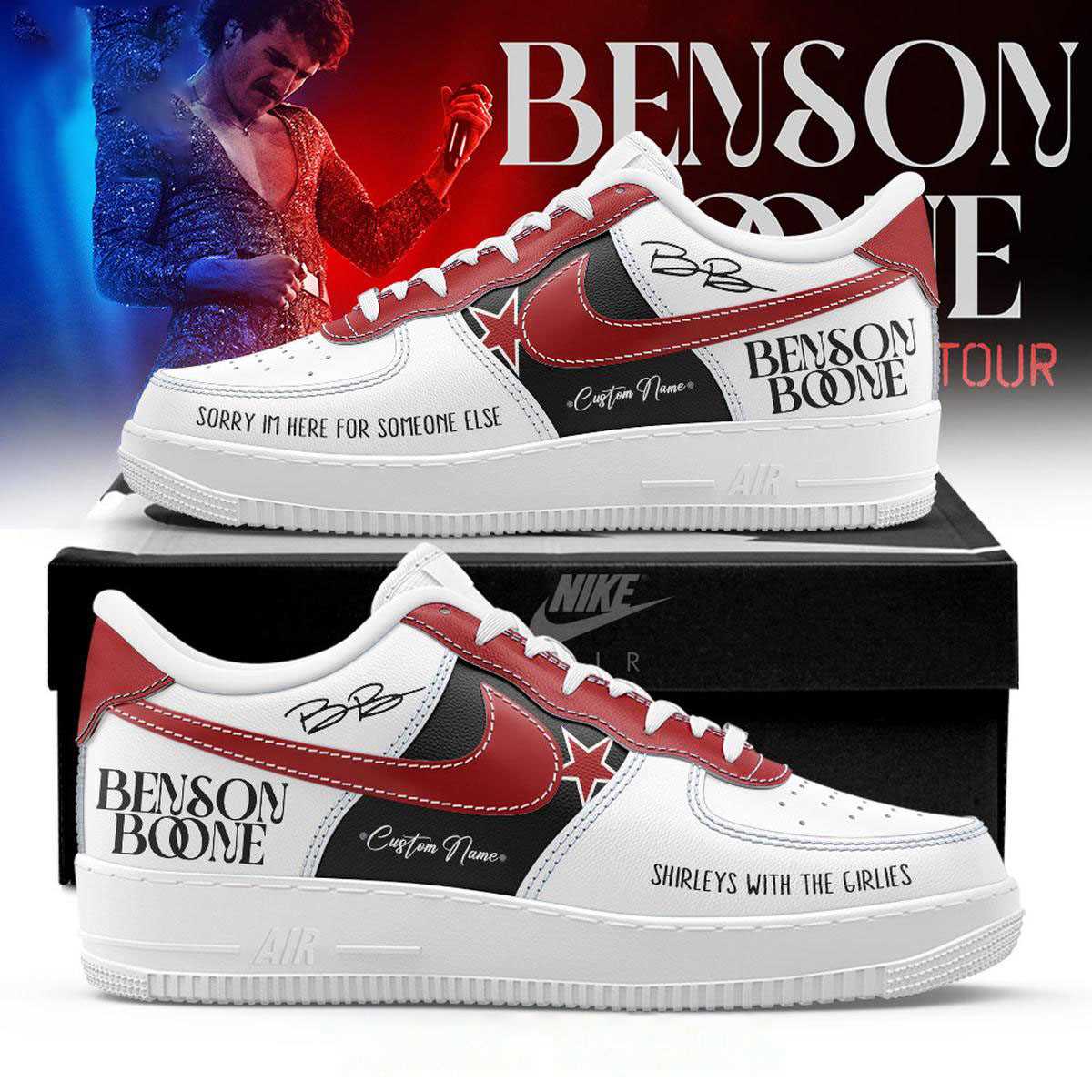 Benson Boone American Heart Tour 2025 Air Force 1 Shoes