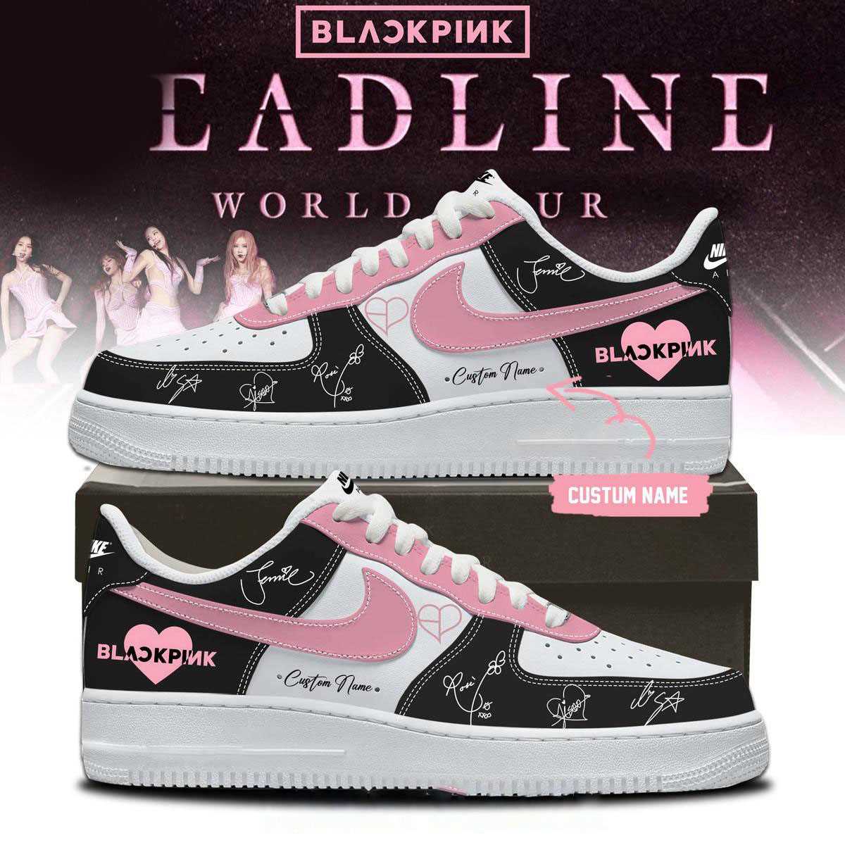 Blackpink Deadline World Tour Signature 2025-2026 Custom Name Air Force 1 Shoes