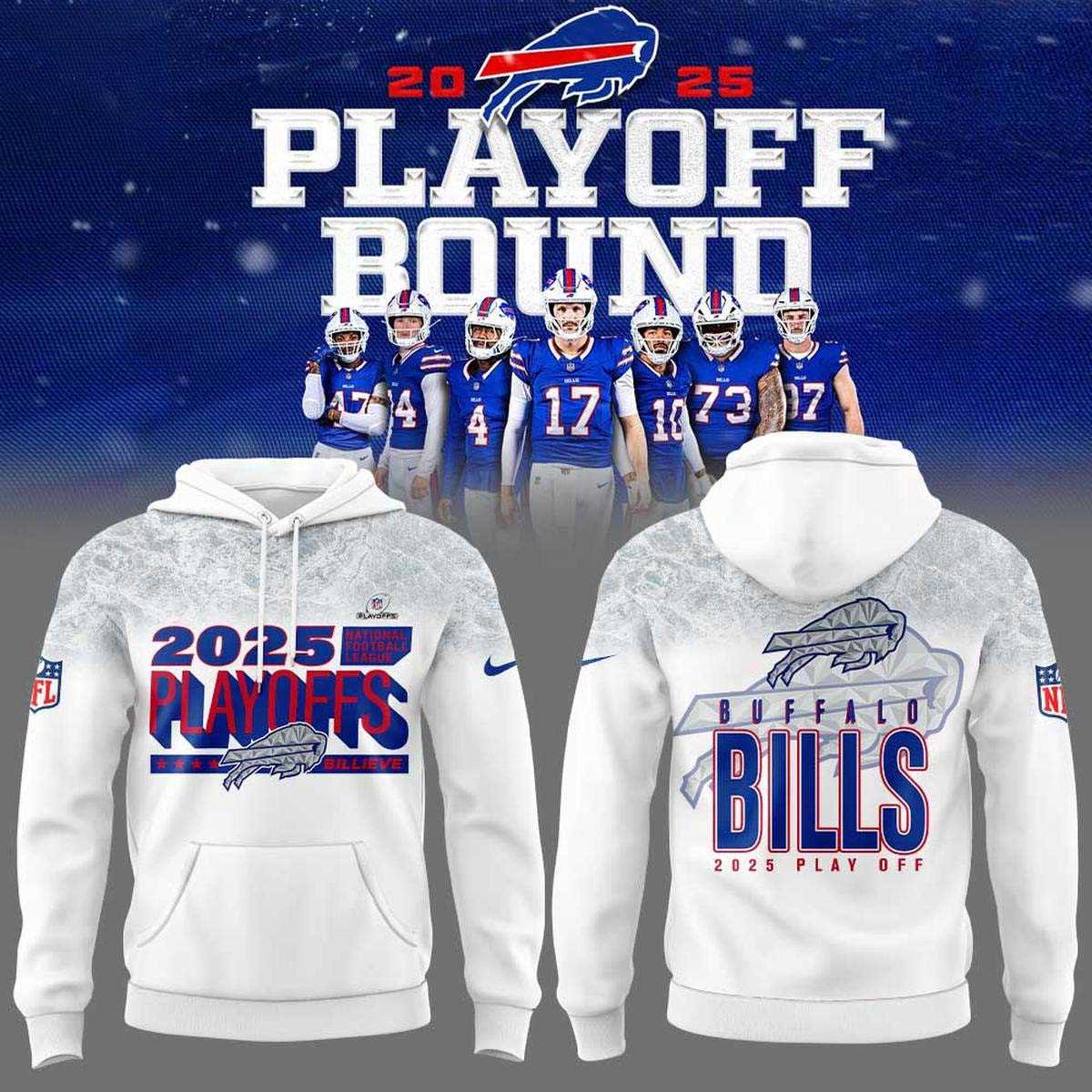 Buffalo Bills 2025 Nfl Playoff Bound Tee Hoodie