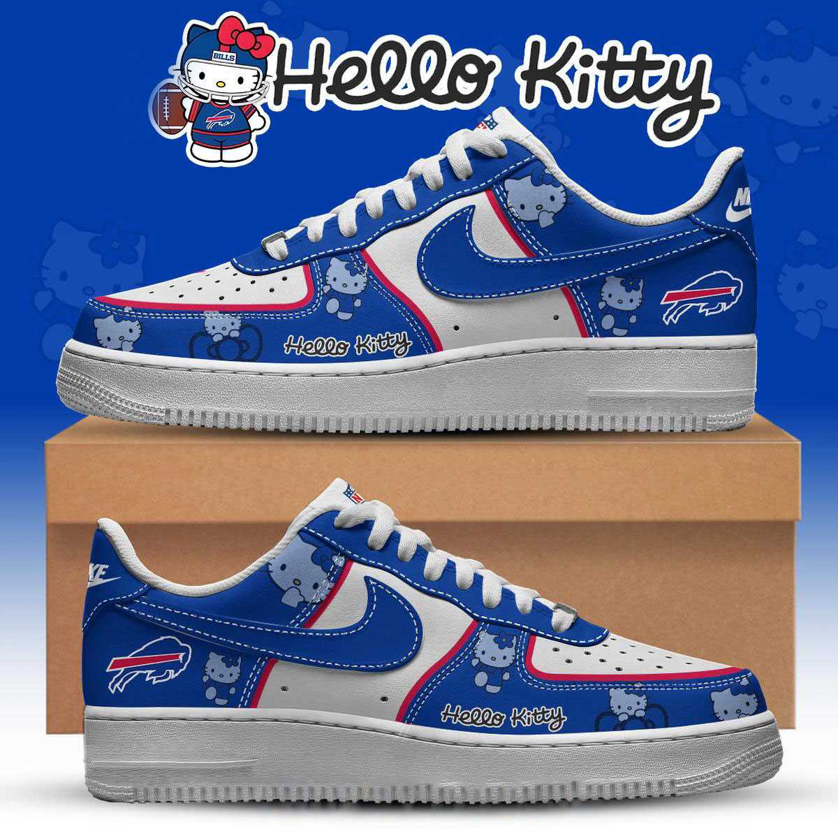 Buffalo Bills Grateful Dead 60th Anniversary Custom Name Air Force 1 Shoes