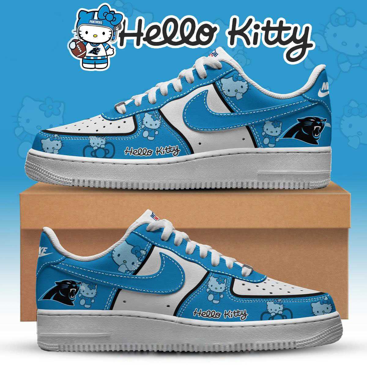 Chicago Bears Hello Kitty Nfl 2025 X-mas Custom Name Air Force 1 Shoes