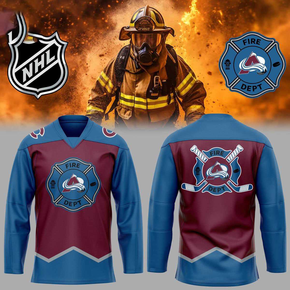 Colorado Avalanche Firefighter Appreciation Nhl Night Always Ready Hockey Jersey