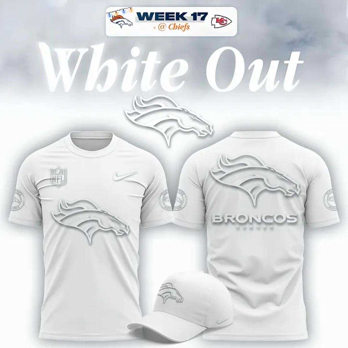 Denver Broncos White Out Week 17 Tee Hoodie Denver Broncos White Out Week 17 Tee Hoodie
