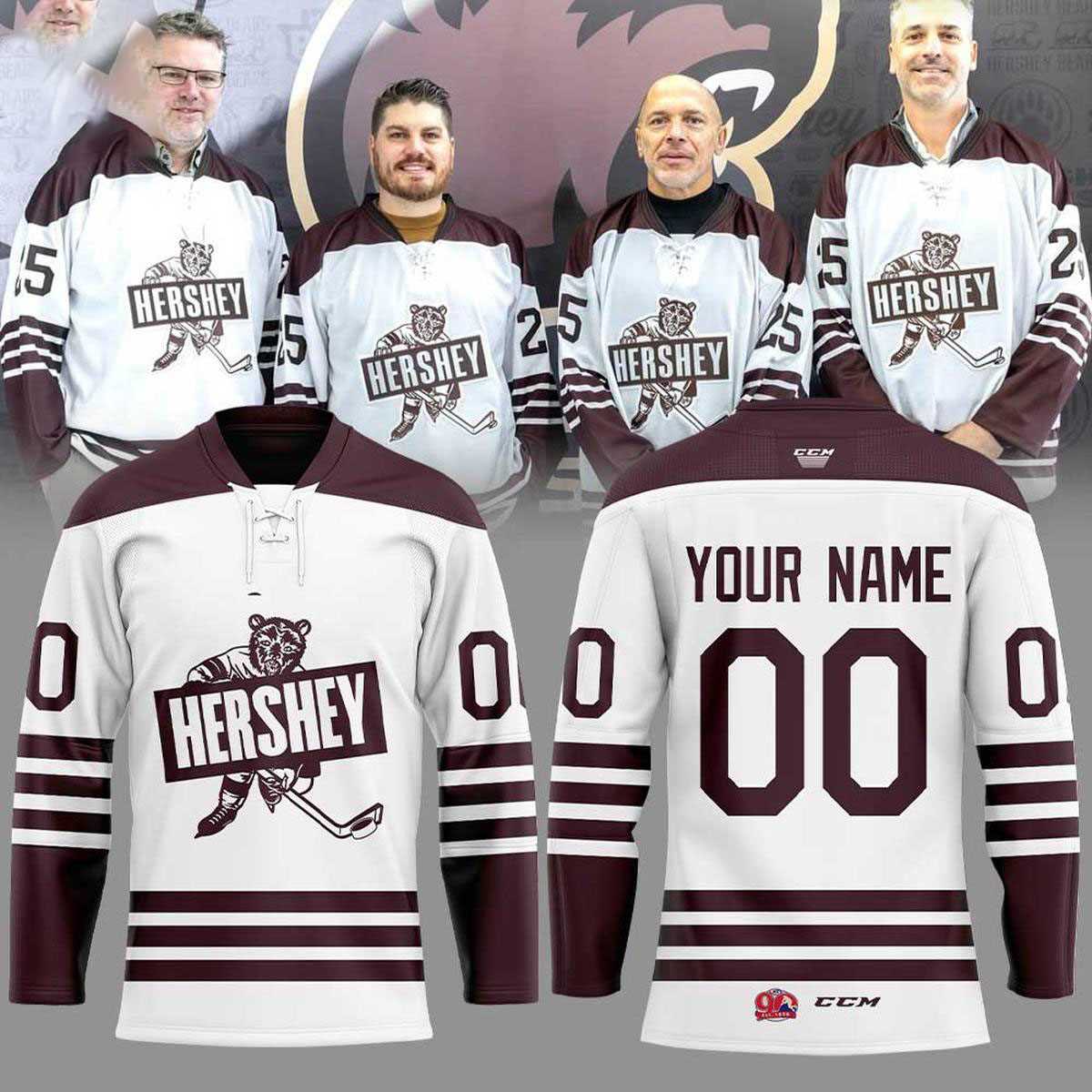Hershey Bears Ahl 90th Anniversary Season Personalized Hockey Jersey