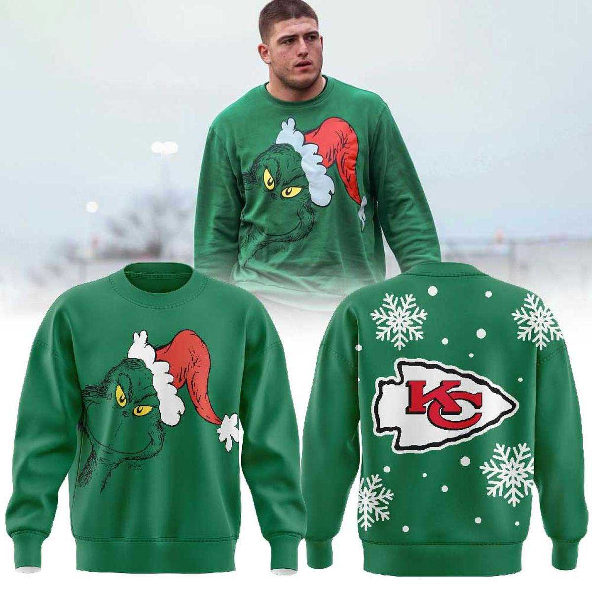 Kansas City Chiefs X Grinch Christmas Holiday Tee Hoodie Kansas City Chiefs X Grinch Christmas Holiday Tee Hoodie
