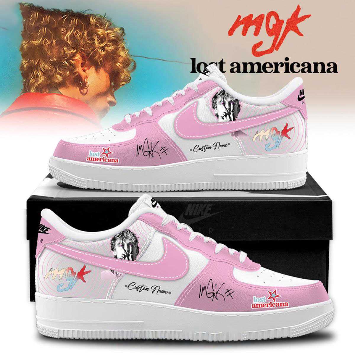 Machine Gun Kelly Lost Americana Tour 2026 Mck Custom Name Air Force 1 Shoes