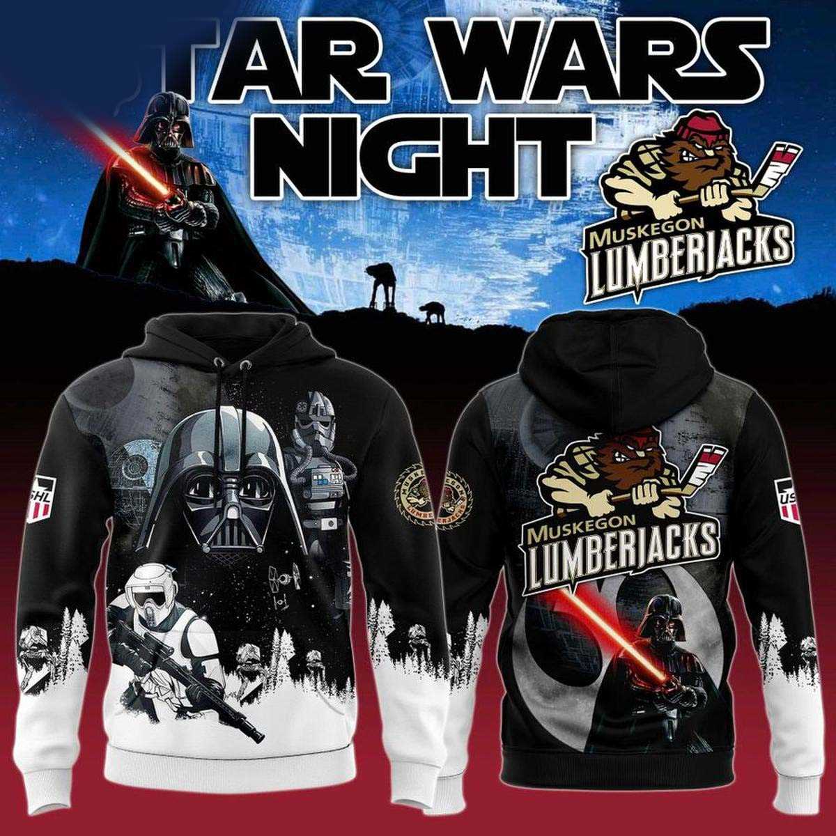 Muskegon Lumberjacks X Star Wars Night 2025 Hoodie