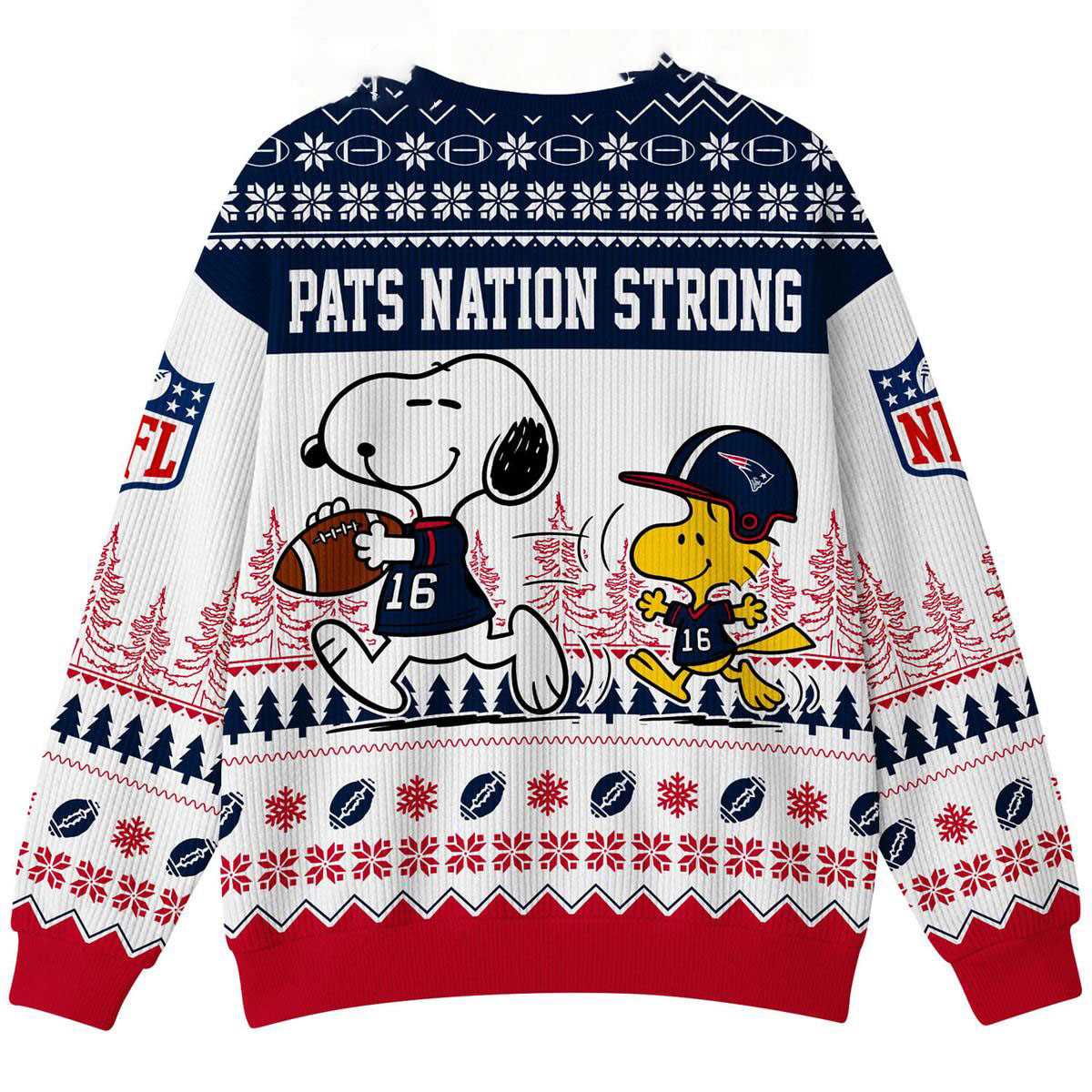 New England Patriots Snoopy Peanuts Pats Nation Strong Ugly Christmas Sweater New England Patriots Snoopy Peanuts Pats Nation Strong Ugly Christmas Sweater