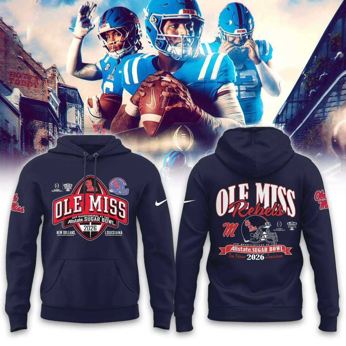 Ole Miss Rebels Allstate Sugar Bowl 2026 Tee Hoodie
