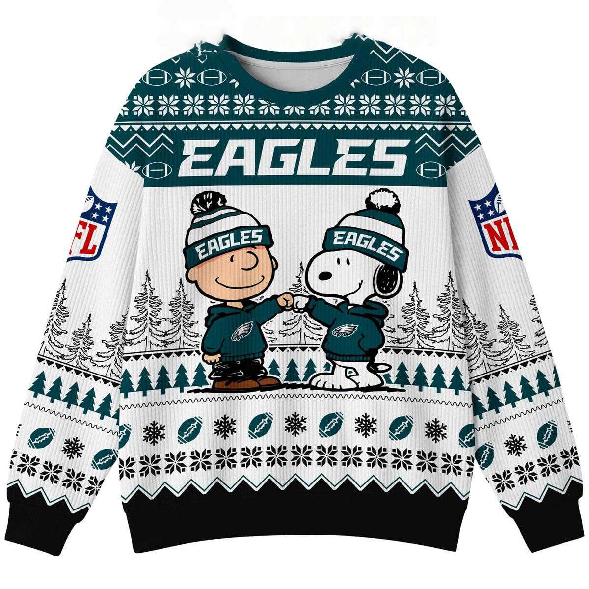 Philadelphia Eagles Snoopy Peanuts Fly Eagles Fly Ugly Christmas Sweater Philadelphia Eagles Snoopy Peanuts Fly Eagles Fly Ugly Christmas Sweater