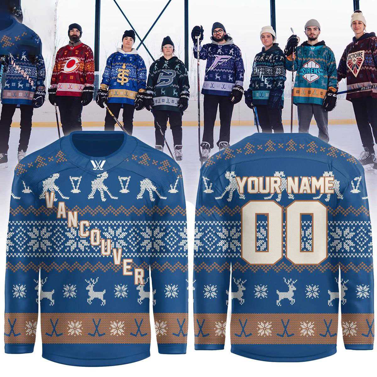 Pwhl Vancouver Goldeneyes Holiday Details Personalized Hockey Jersey