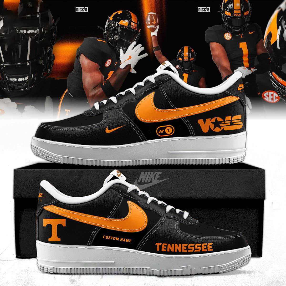 Texas Tech Red Raiders 2025 Big 12 Champions Custom Name Air Force 1 Shoes