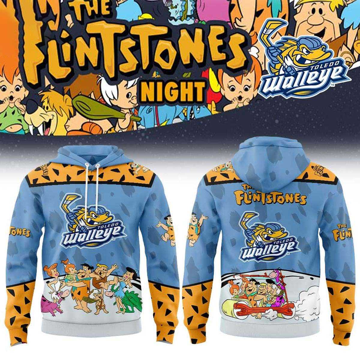 Toledo Walleye X The Flintstone Night 2026 Hoodie Toledo Walleye X The Flintstone Night 2026 Hoodie