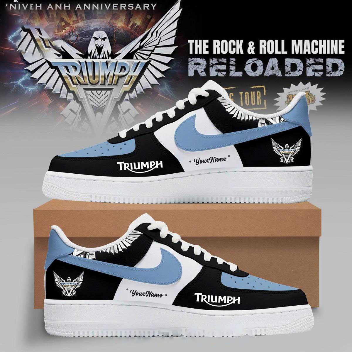 Triumph Custom Name Air Force 1 Shoes The Rock & Roll Machine Reloaded Tour 2026
