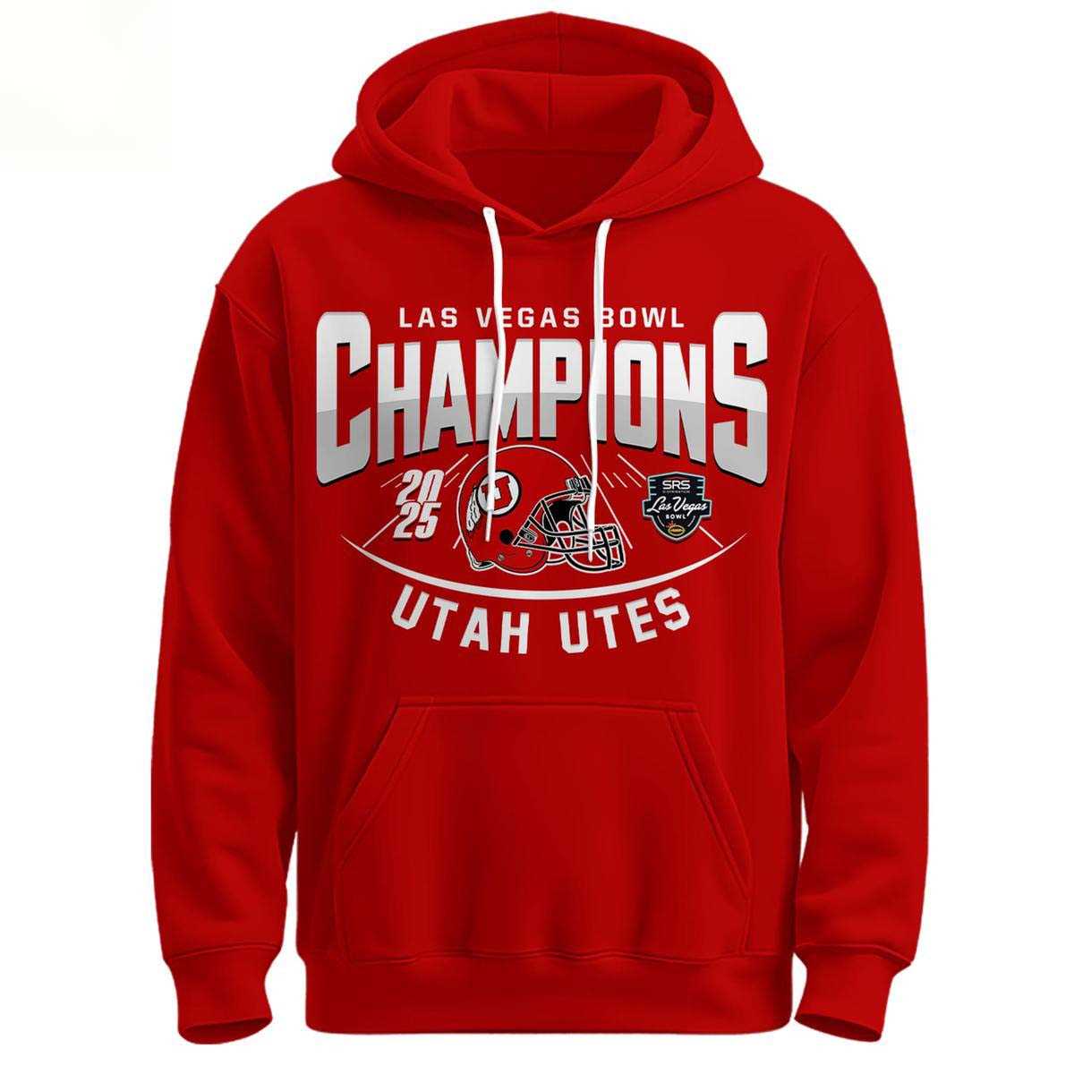 Utah Utes Las Vegas Bowl Champions 2025 Tee Hoodie Utah Utes Las Vegas Bowl Champions 2025 Tee Hoodie