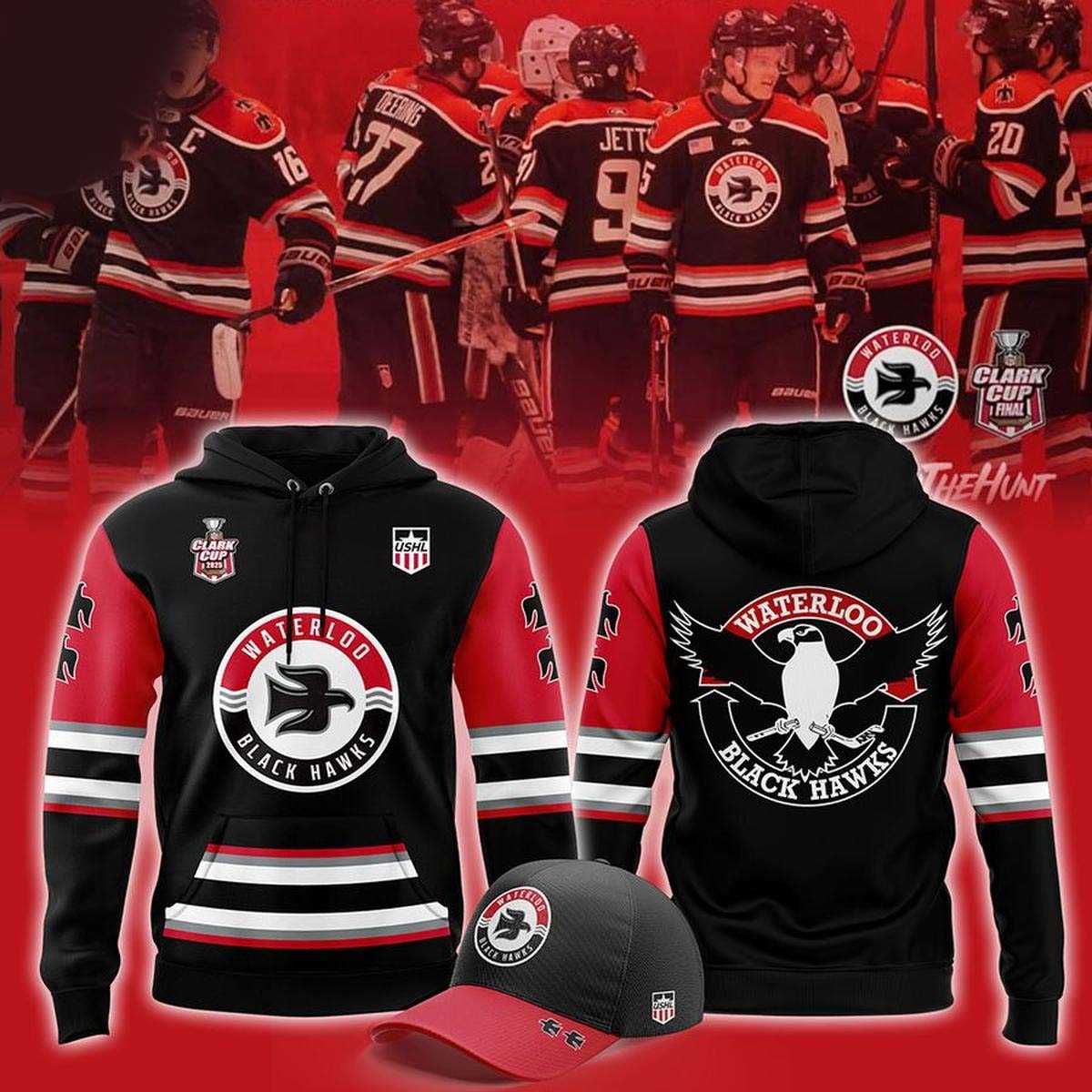 Waterloo Black Hawks Clark Cup Final 2025 Hoodie