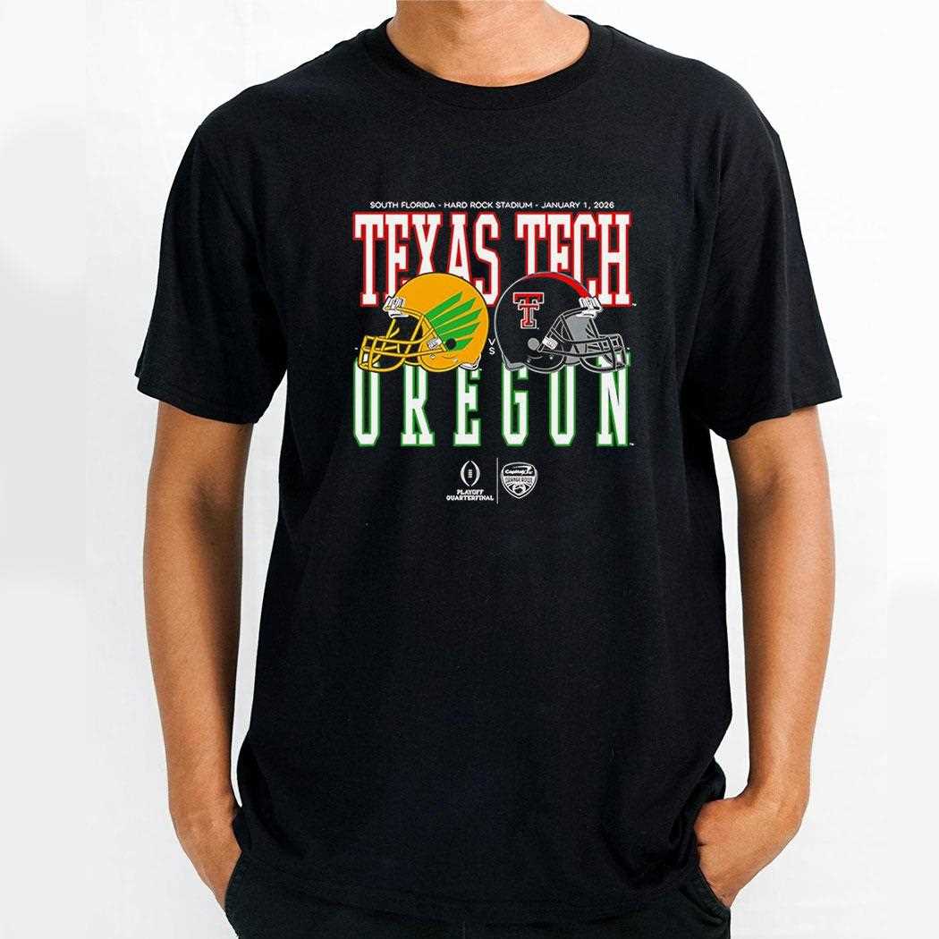 Capital One Orange Bowl 2026 Oregon Vs Texas Tech Helmet Tee