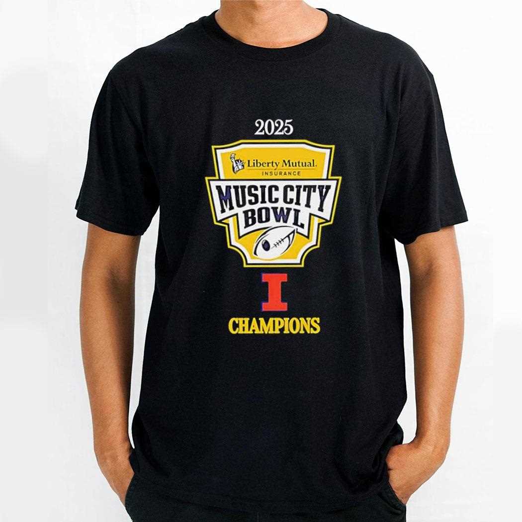 Congrats Illinois Fighting Illini Champions 2025 Music City Bowl Championship Logo Tee