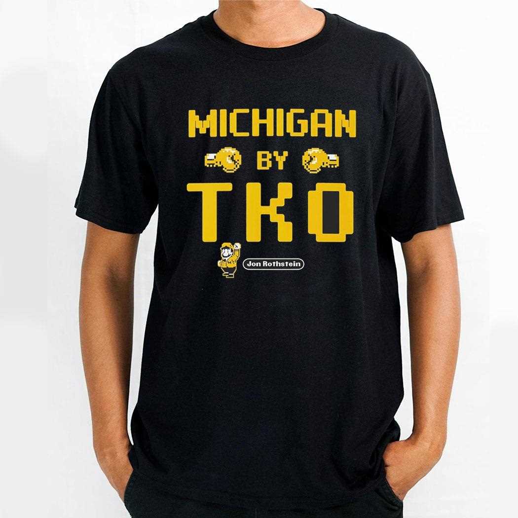 Michigan By Tko Jon Rothstein Video Game Tee Michigan By Tko Jon Rothstein Video Game Tee