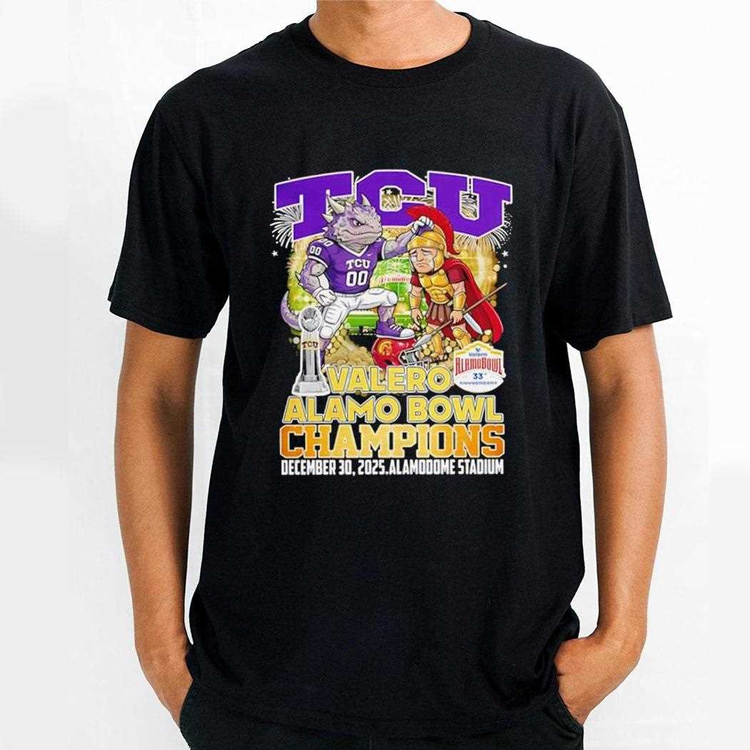 Tcu Horned Frogs Valero Alama Bowl Champions 2025 Football Mascot Tee